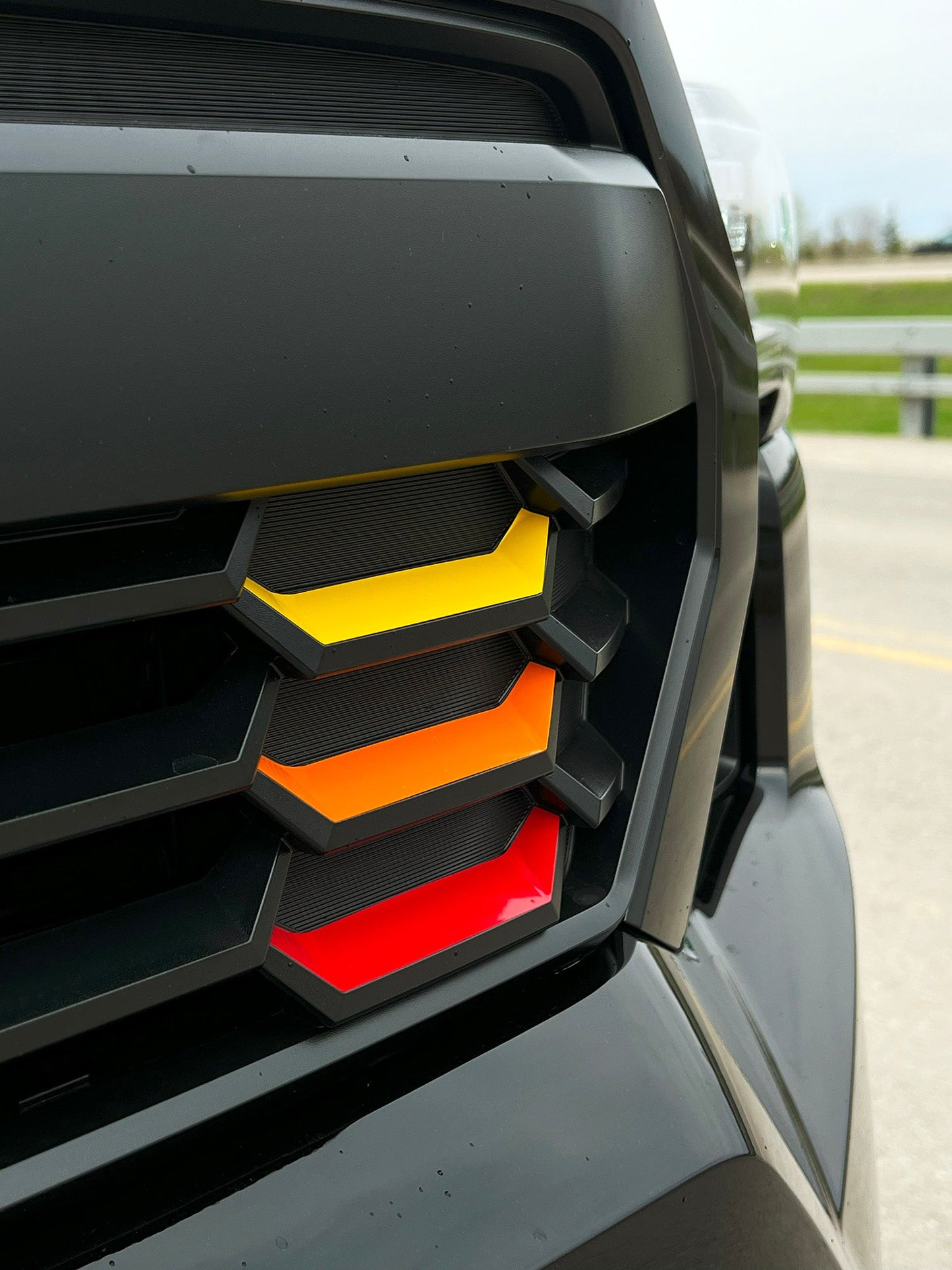 2024 Tacoma Heritage Grille Inserts | Yellow Orange Red 3 Stripe Vinyl Overlays - Madd Decals