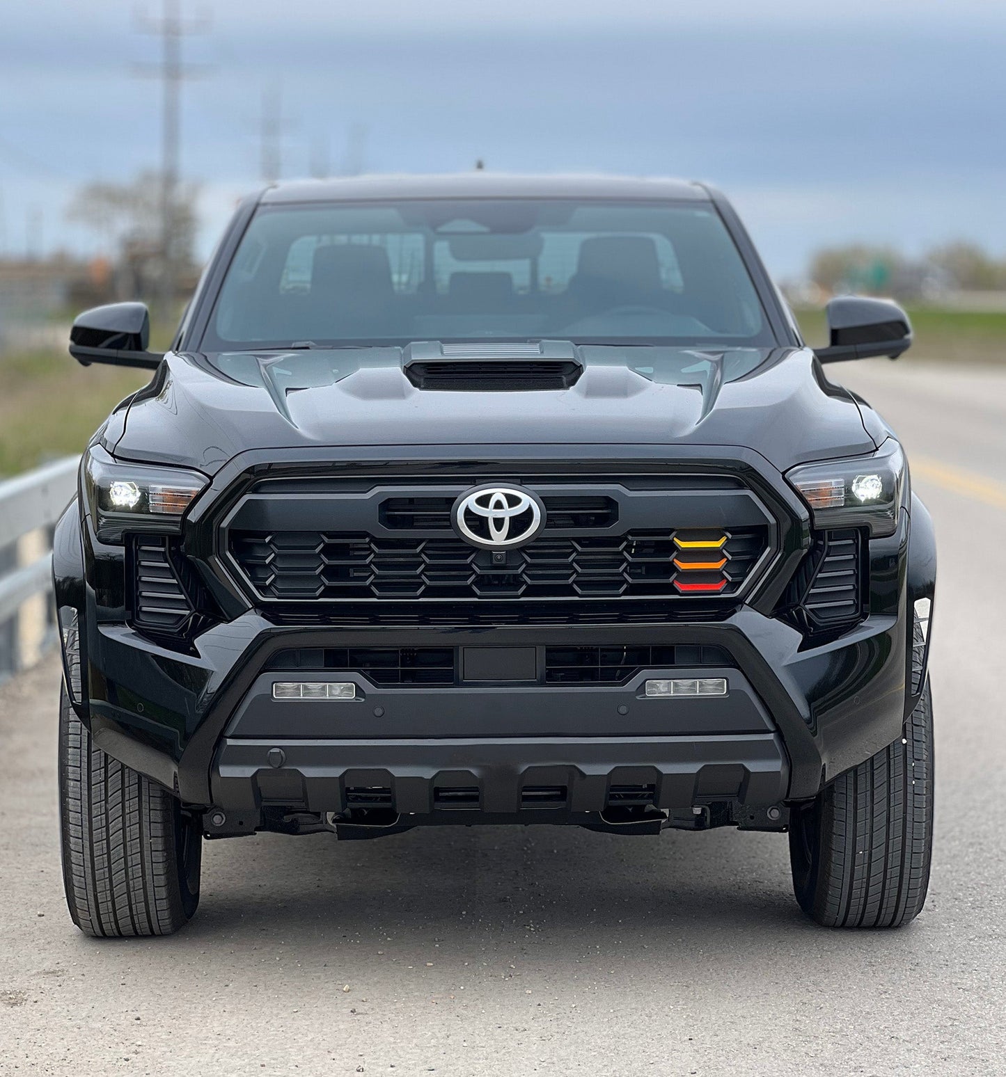 2024 Tacoma Heritage Grille Inserts | Yellow Orange Red 3 Stripe Vinyl Overlays - Madd Decals