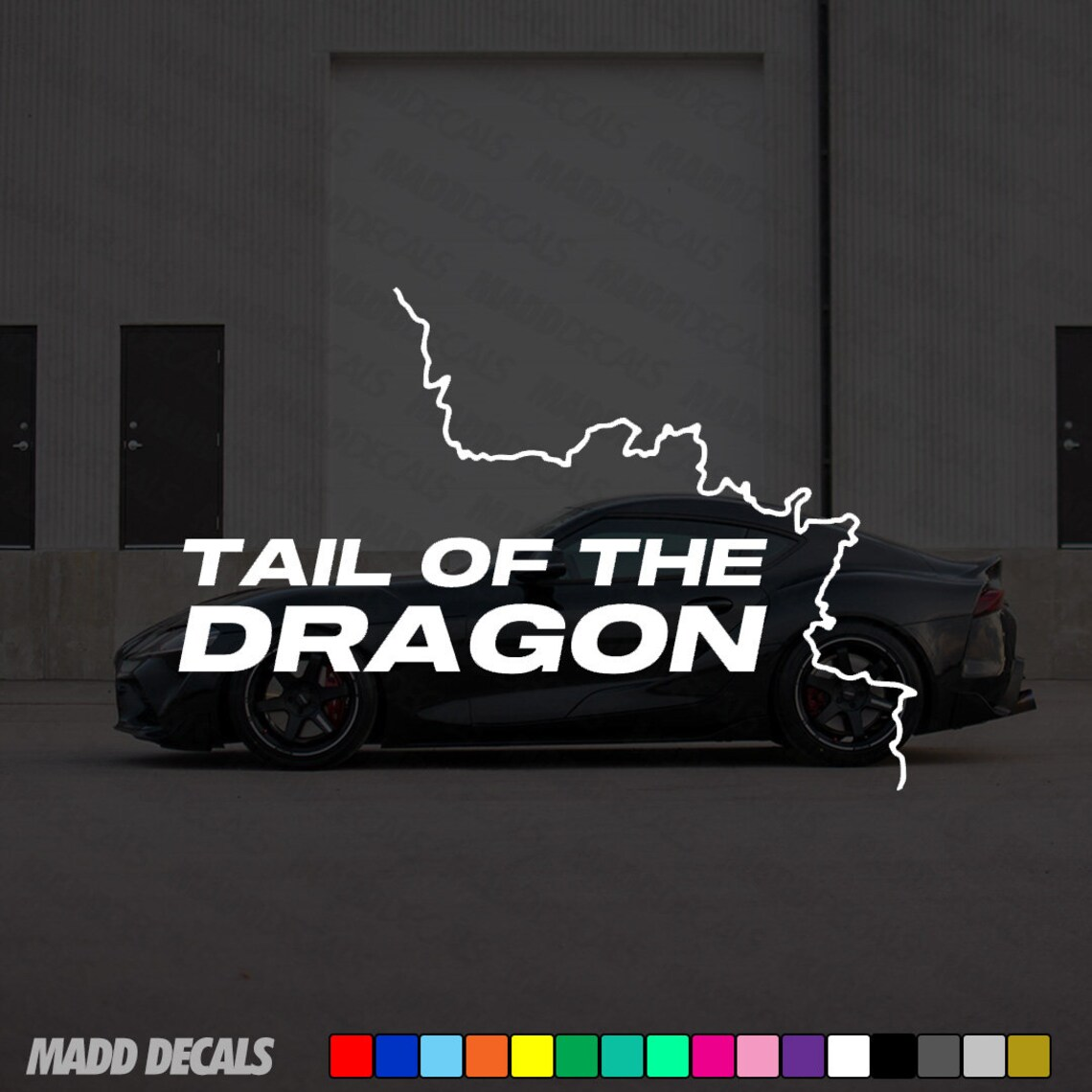 Tail of the Dragon Car Decal Road Map Sticker