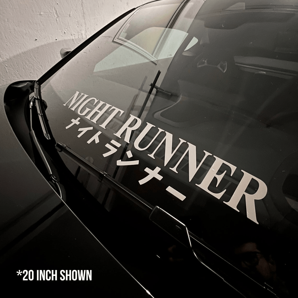 Night Runner with Japanese Windshield Banner - Madd Decals