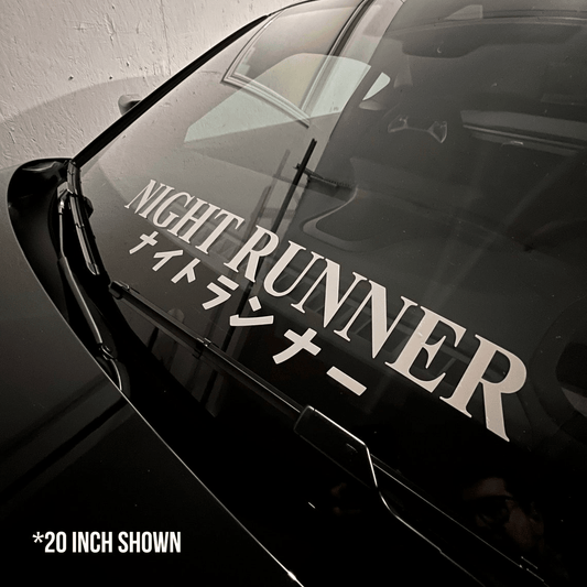 Night Runner with Japanese Windshield Banner - Madd Decals