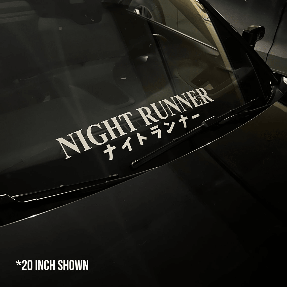 Night Runner with Japanese Windshield Banner - Madd Decals
