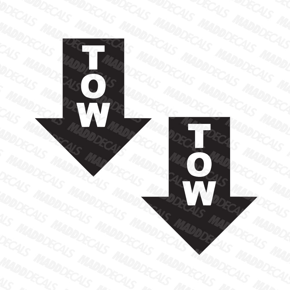 Tow Hook Arrow Location Decal Set of 2 - Madd Decals